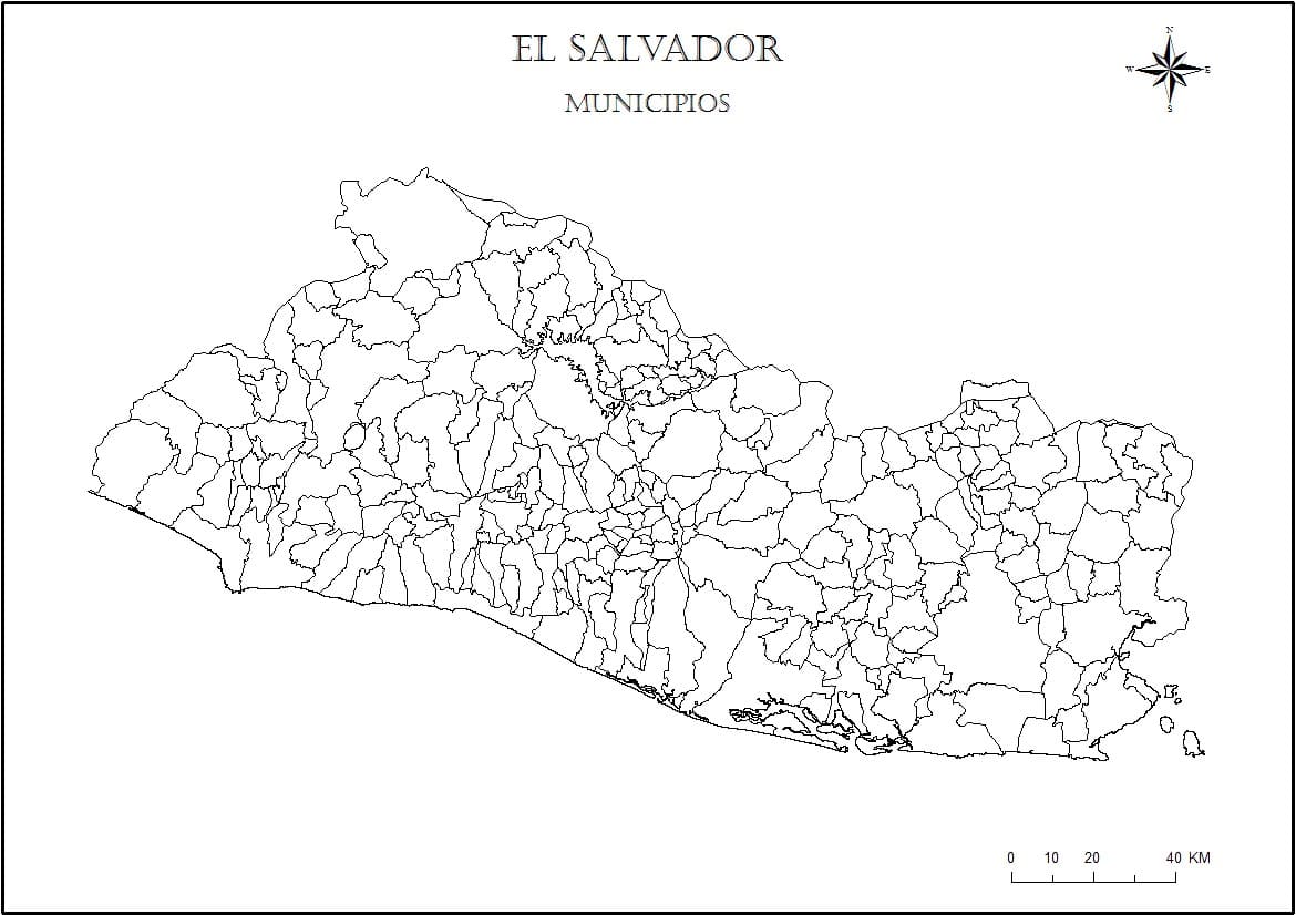 Printable Map El Salvador
