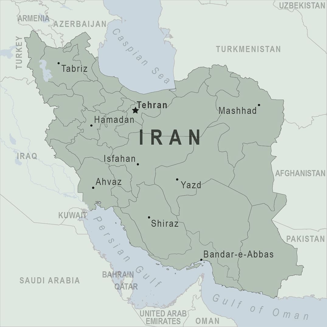 Printable Map Iran