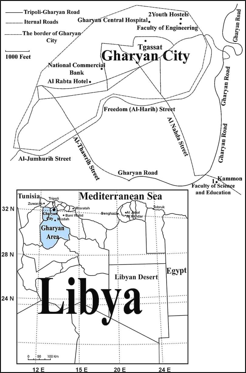 Printable Map Libya