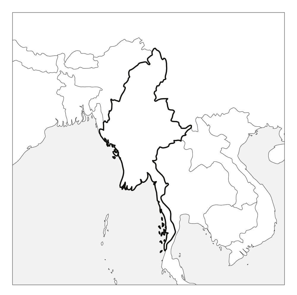 Printable Map Myanmar