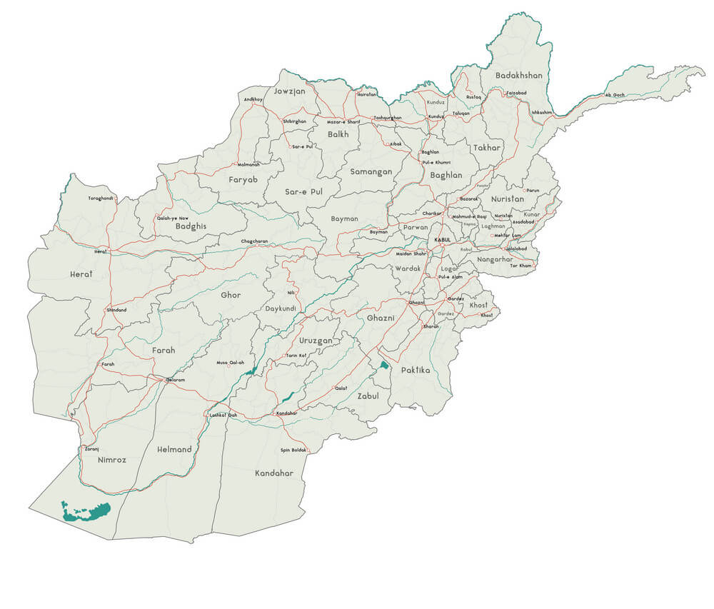 Printable Map Of Afghanistan Provinces