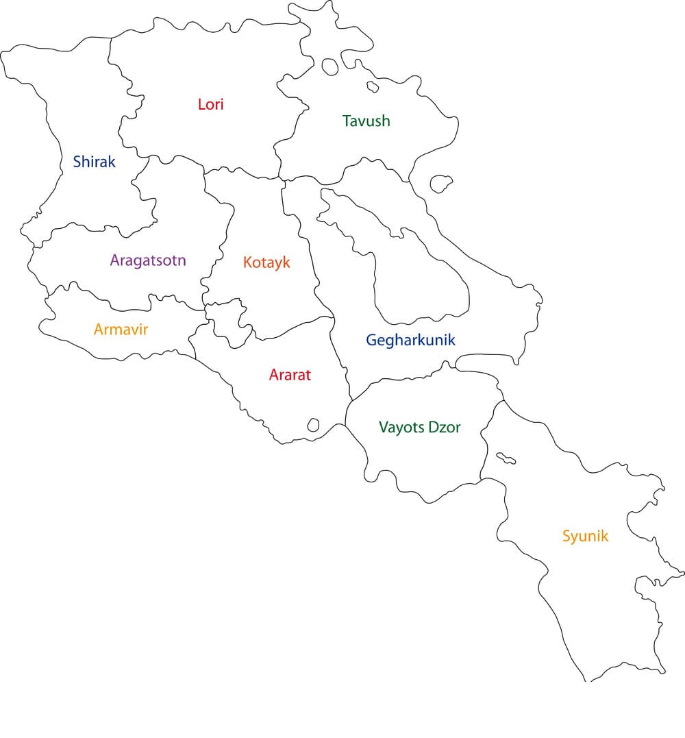 Printable Map Of Armenia Region