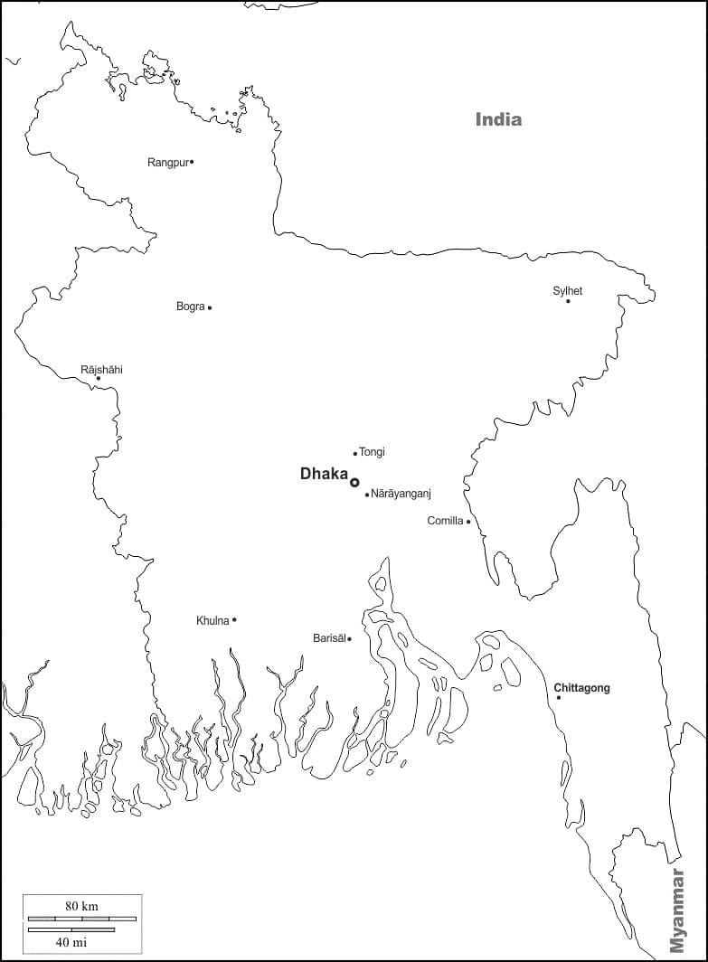 Printable Map Of Bangladesh