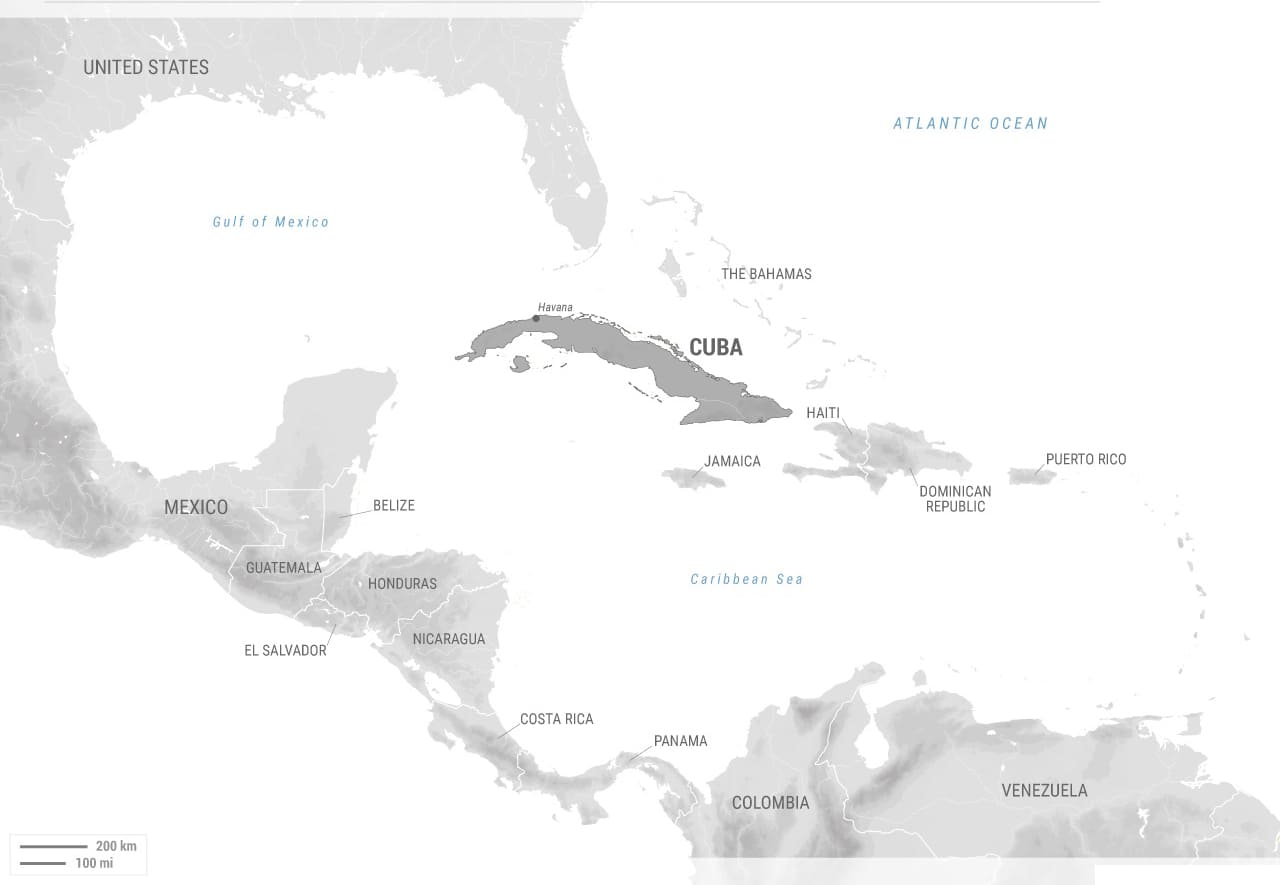 Printable Map Of Cuba And Surrounding Islands