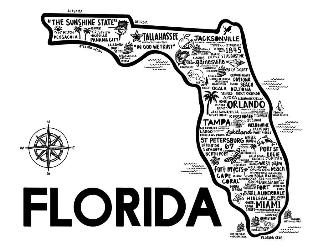 Printable Map Of Florida Cities