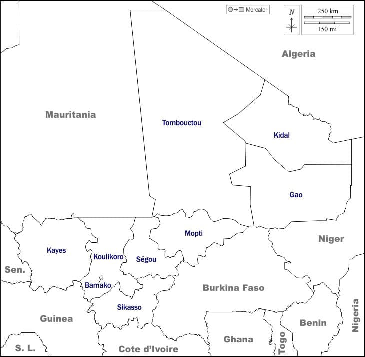 Printable Map Of Ghana Mali And Songhai