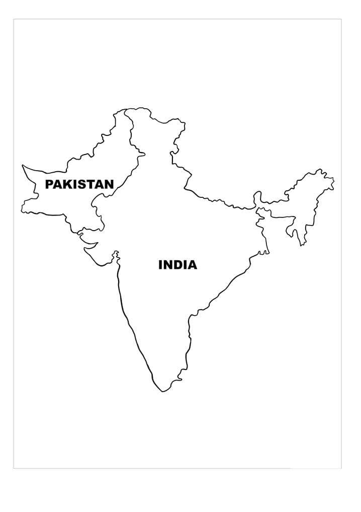 Printable Map Of India And Pakistan