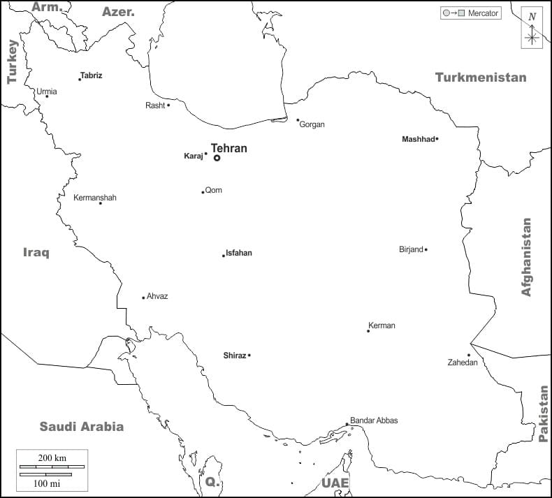 Printable Map Of Iran And Iraq