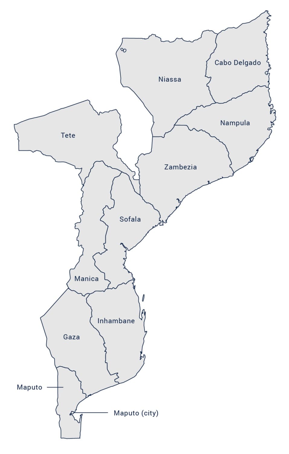 Printable Map Of Mozambique Provinces