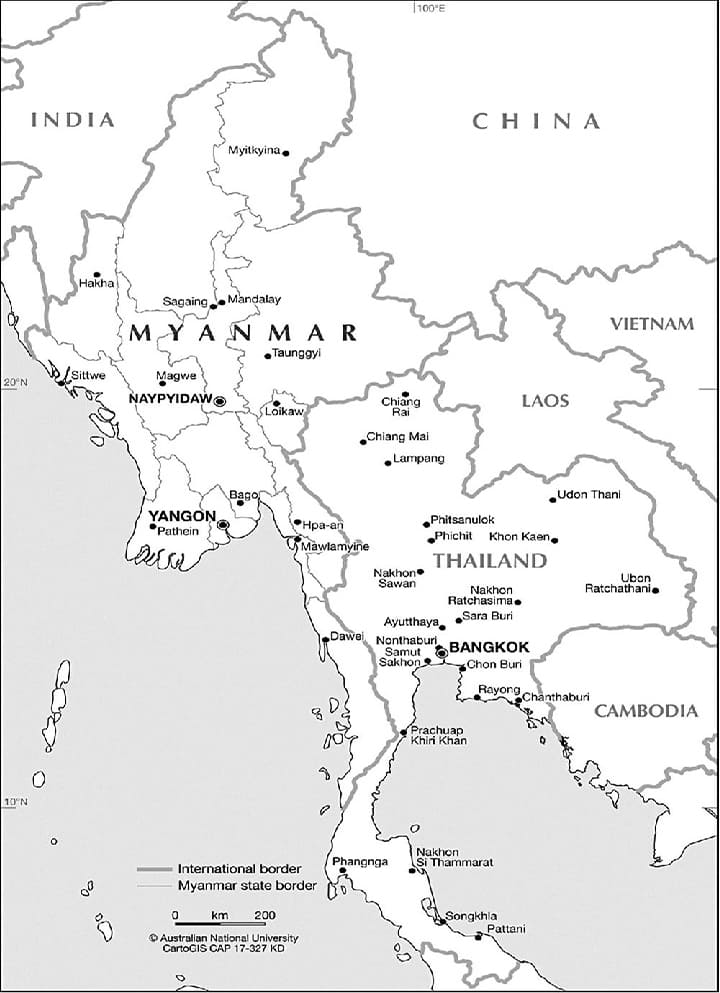 Printable Map Of Myanmar And Surrounding Countries