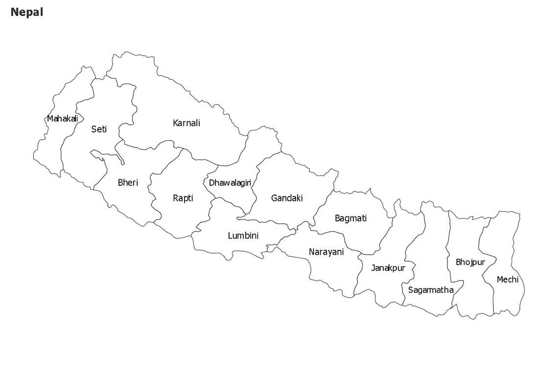 Printable Map Of Nepal With States