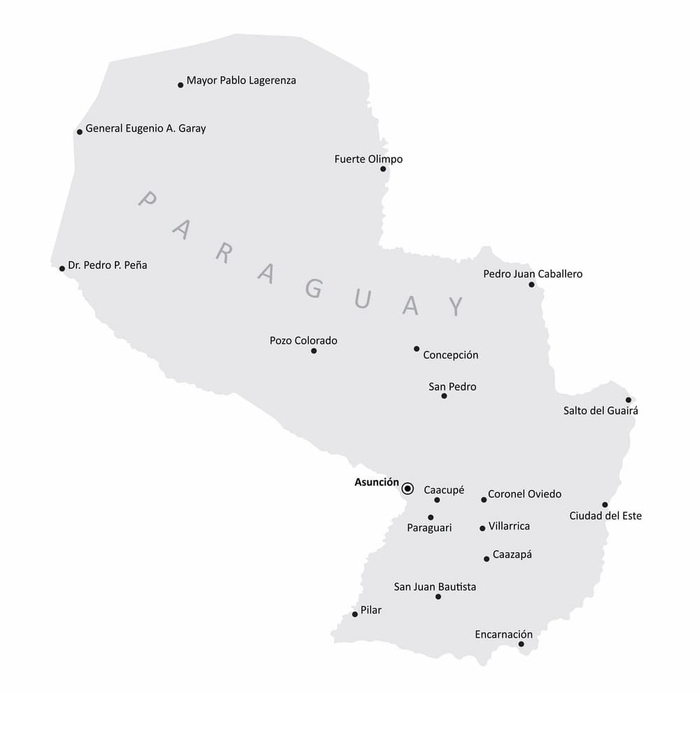 Printable Map Of Paraguay With Cities