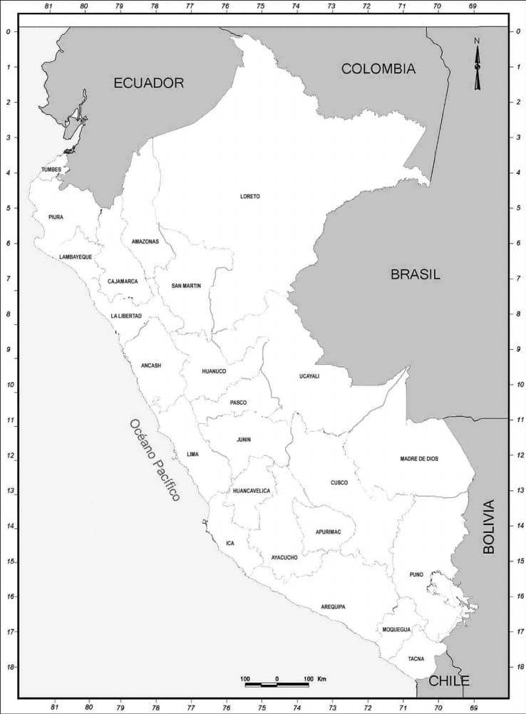 Printable Map Of Peru And Surrounding Countries