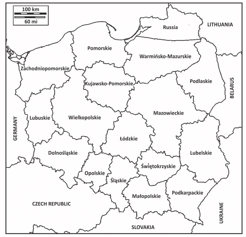 Printable Map Of Poland Regions