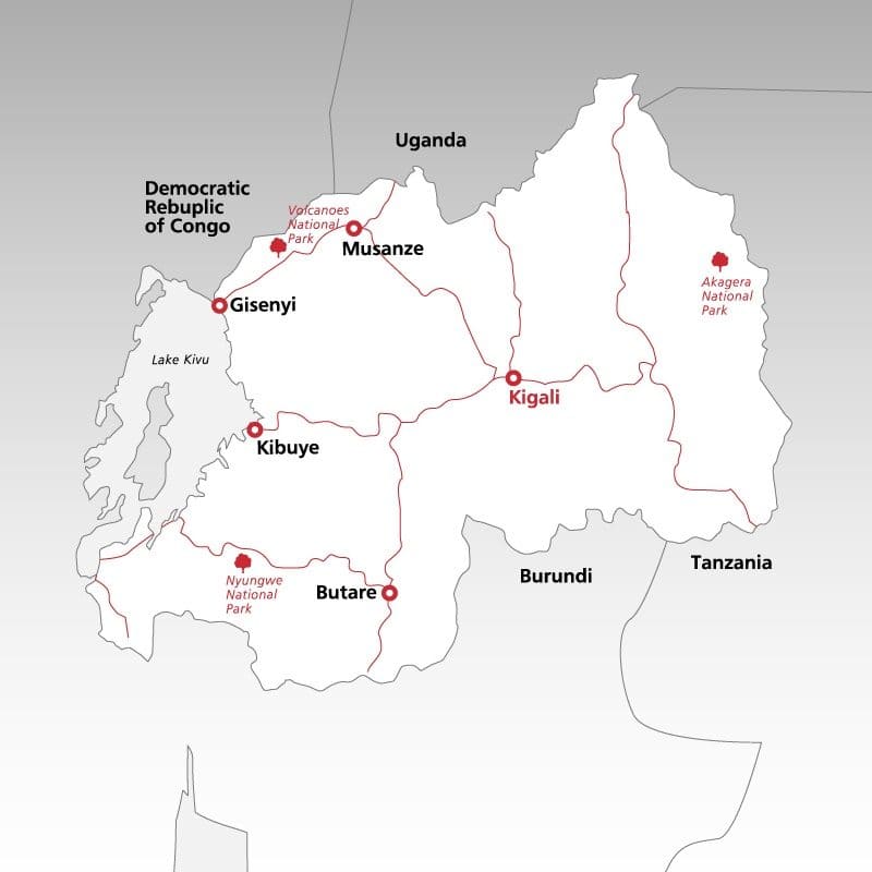 Printable Map Of Rwanda