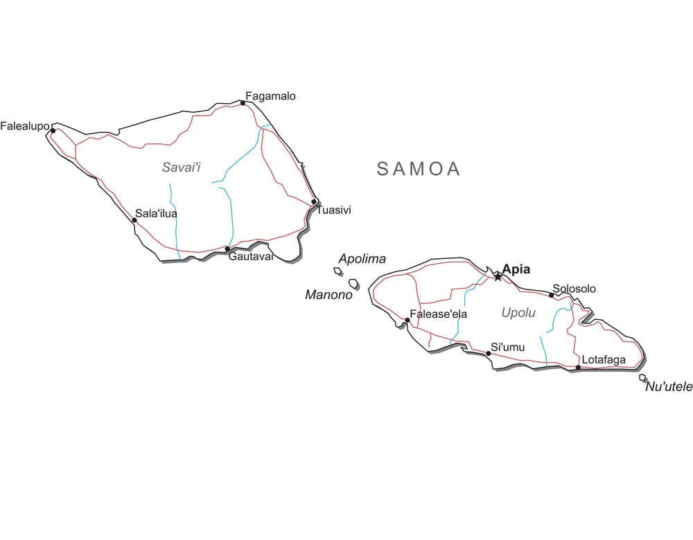 Printable Map Of Samoa
