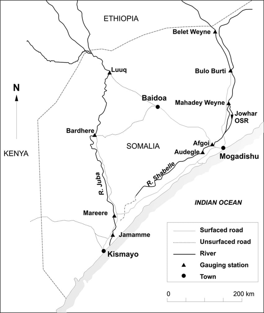 Printable Map Of Somalia Rivers