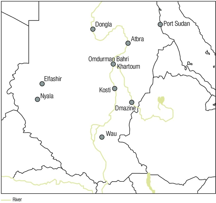 Printable Map Of Sudan With Cities Labeled