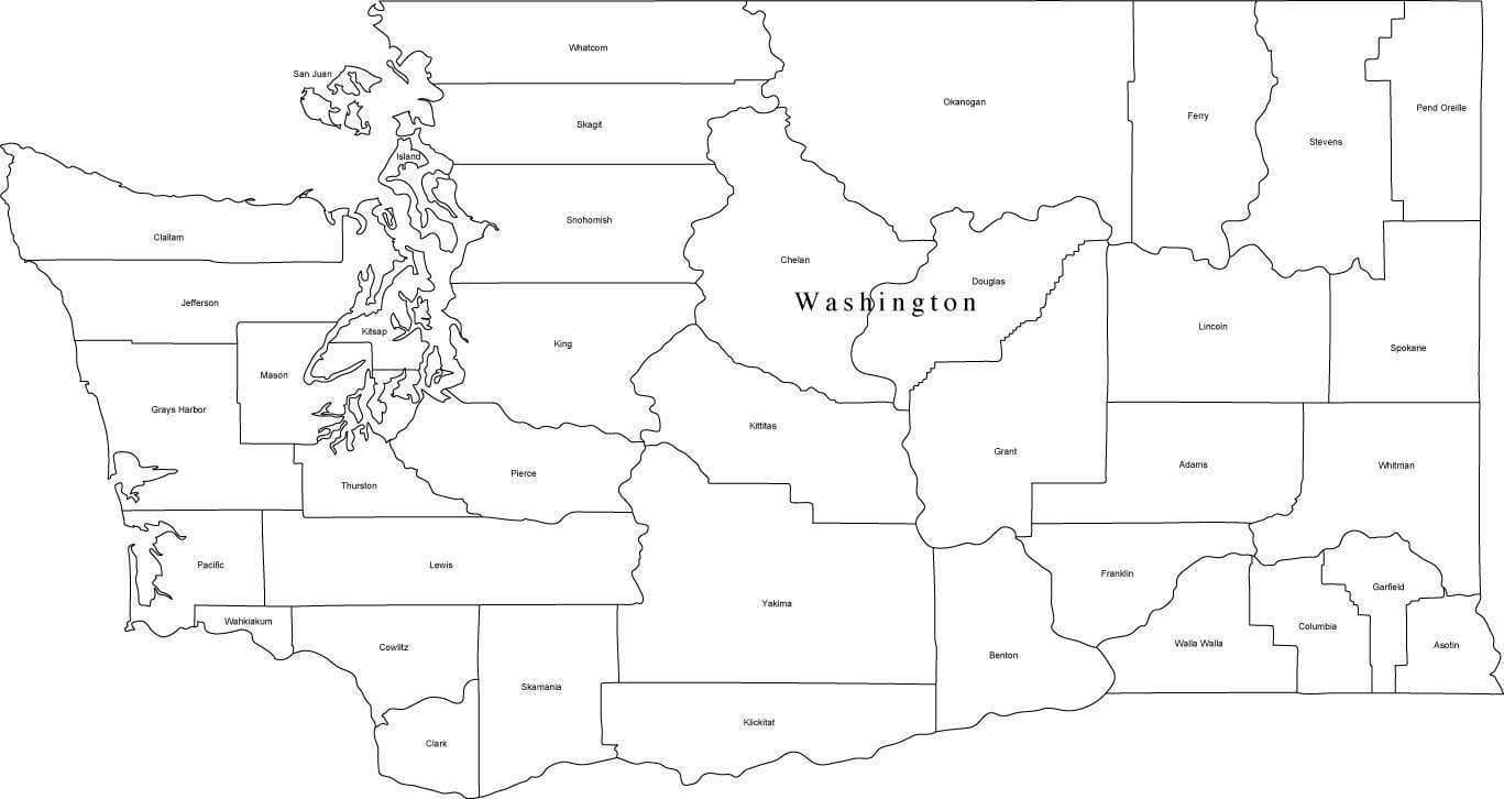Printable Map Of Washington State Cities