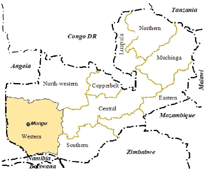 Printable Map Of Western Province Zambia
