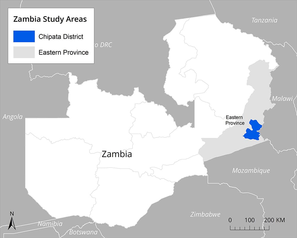 Printable Map Of Zambia With Distances