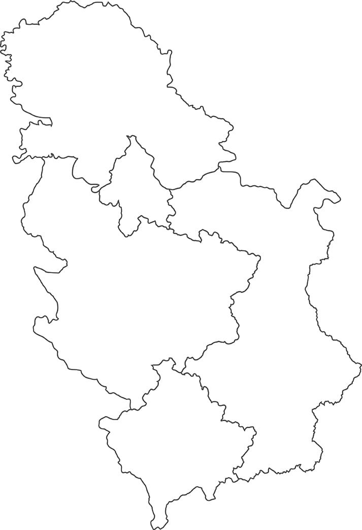 Printable Map Serbia