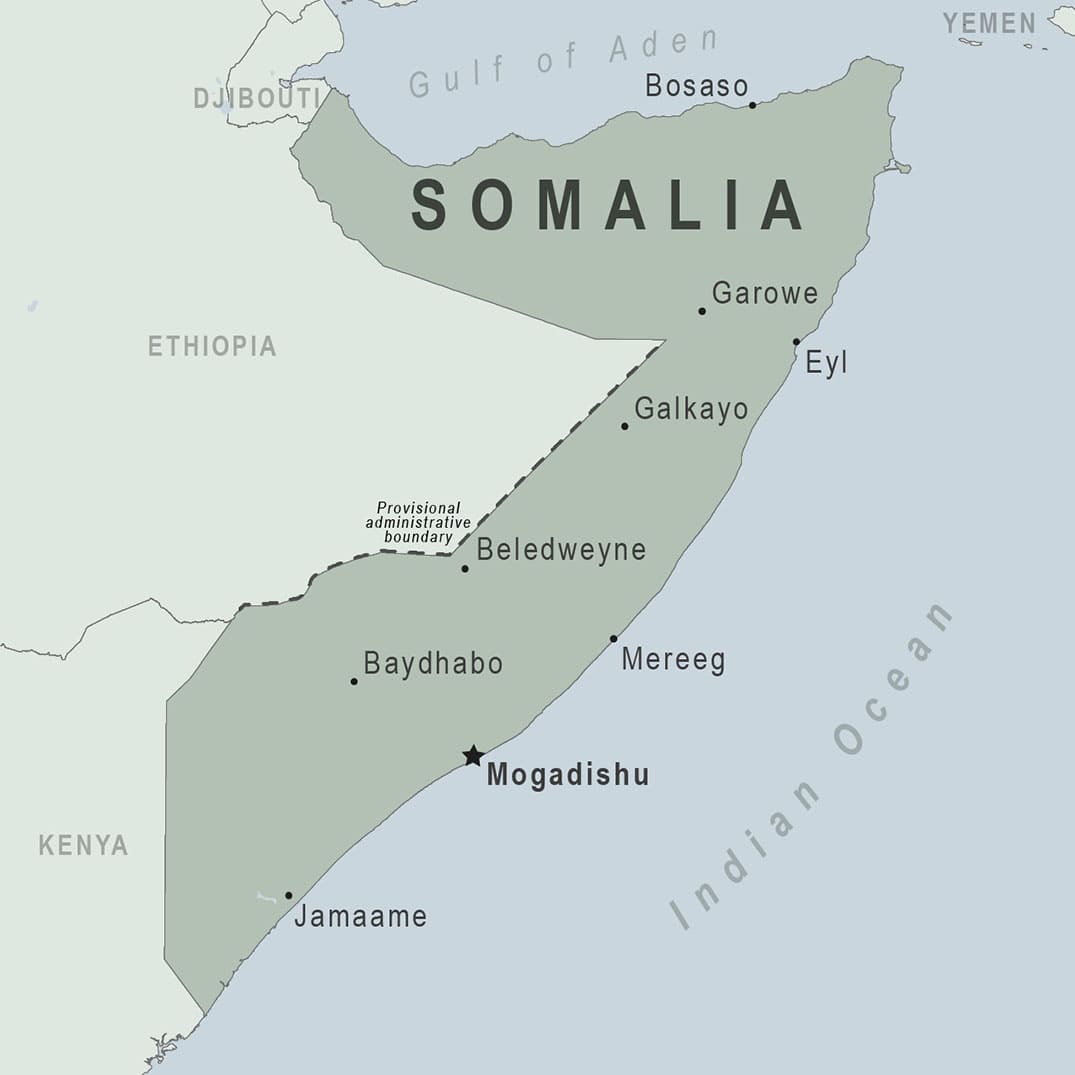 Printable Map Somalia