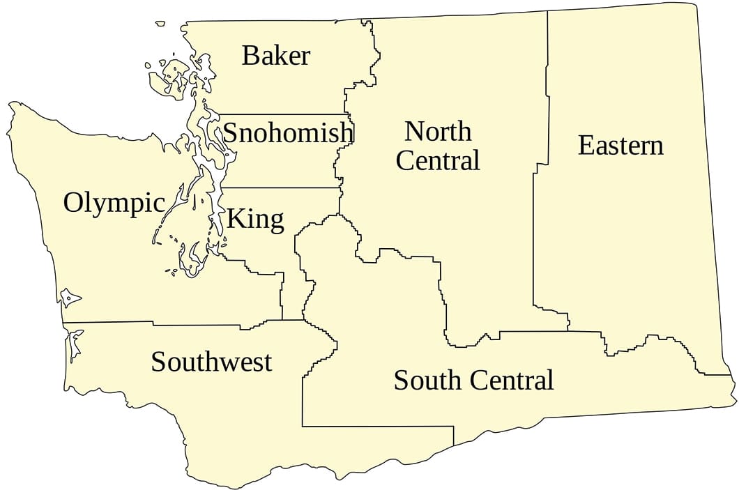 Printable Map Washington