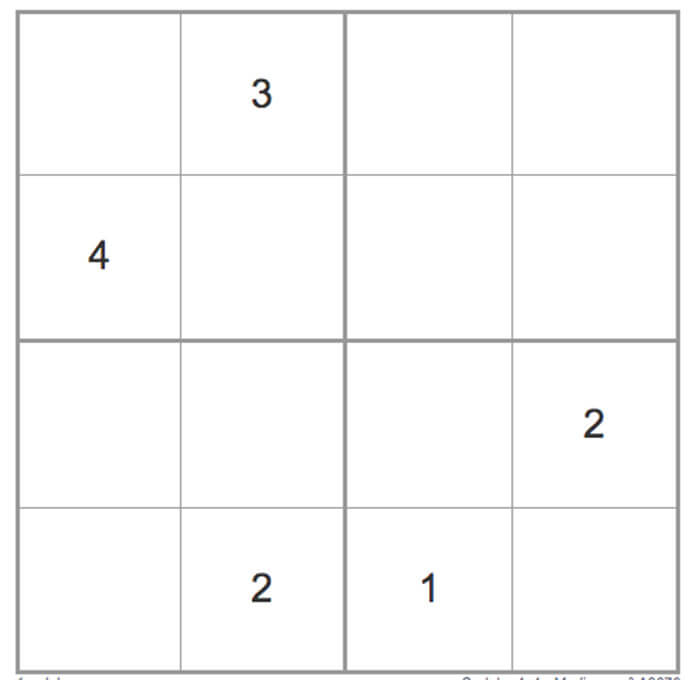 Printable Medium Sudoku 4×4 – Sheet 13