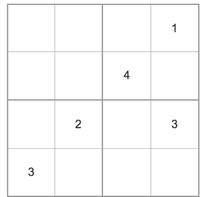 Printable Medium Sudoku 4×4 – Sheet 16