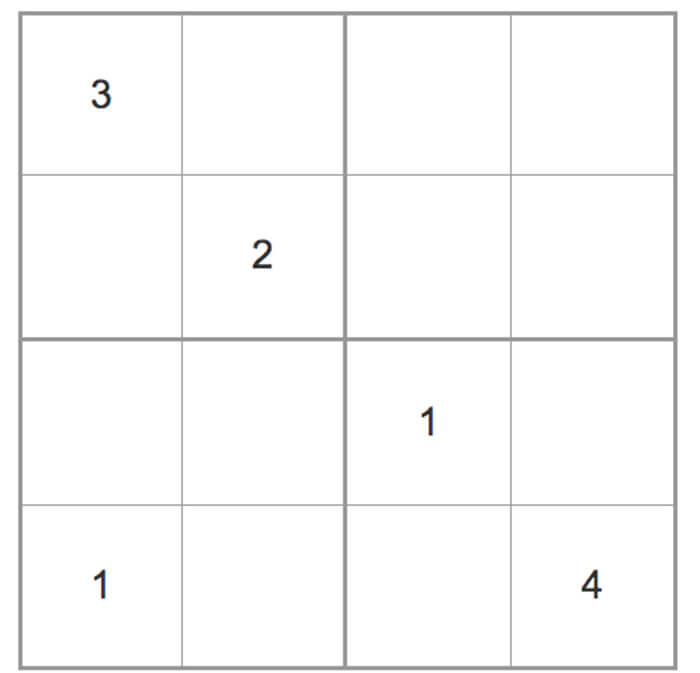 Printable Medium Sudoku 4x4 - Sheet 2