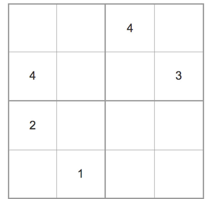 Printable Medium Sudoku 4x4 - Sheet 4