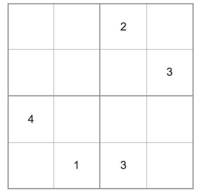 Printable Medium Sudoku 4×4 – Sheet 6