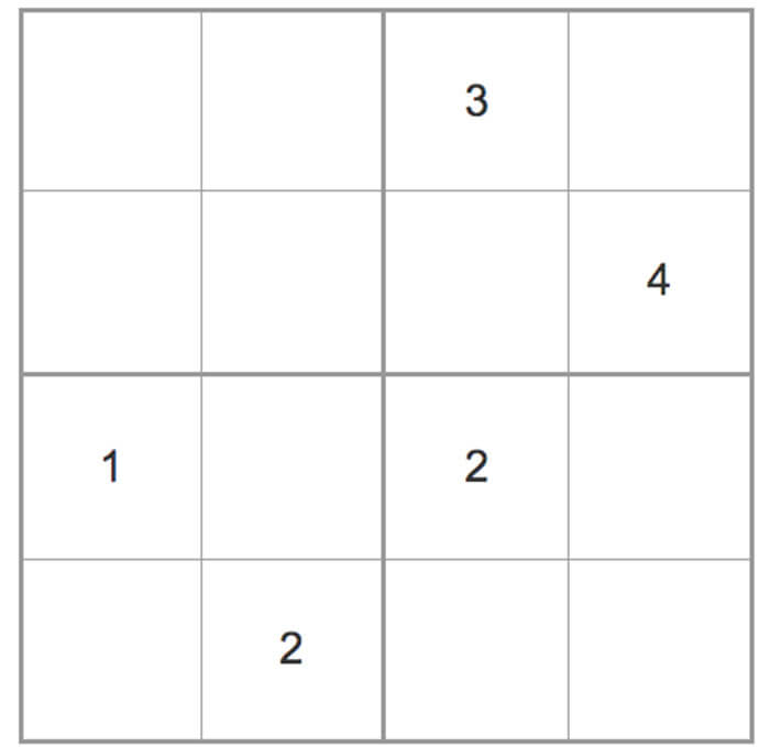 Printable Medium Sudoku 4x4 - Sheet 8