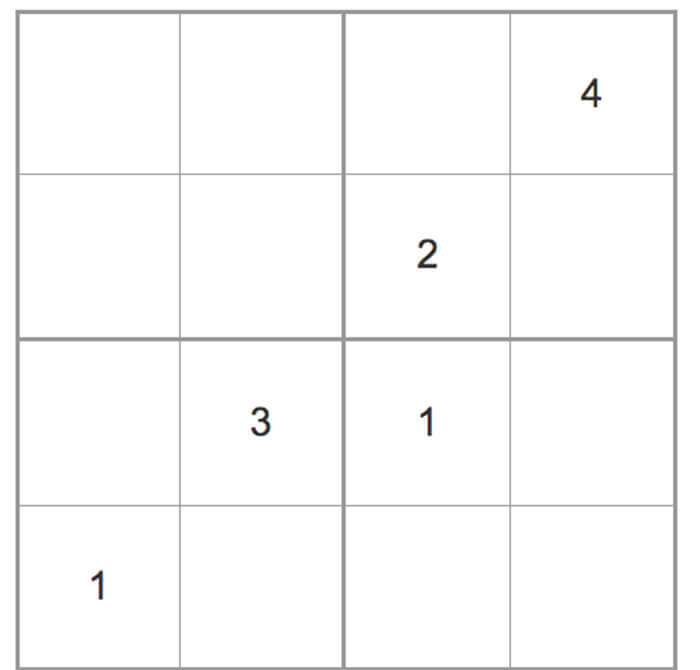 Printable Medium Sudoku 4x4 - Sheet 9