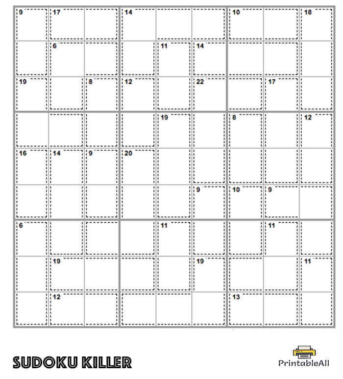 Printable Medium Sudoku Killer - Sheet 4