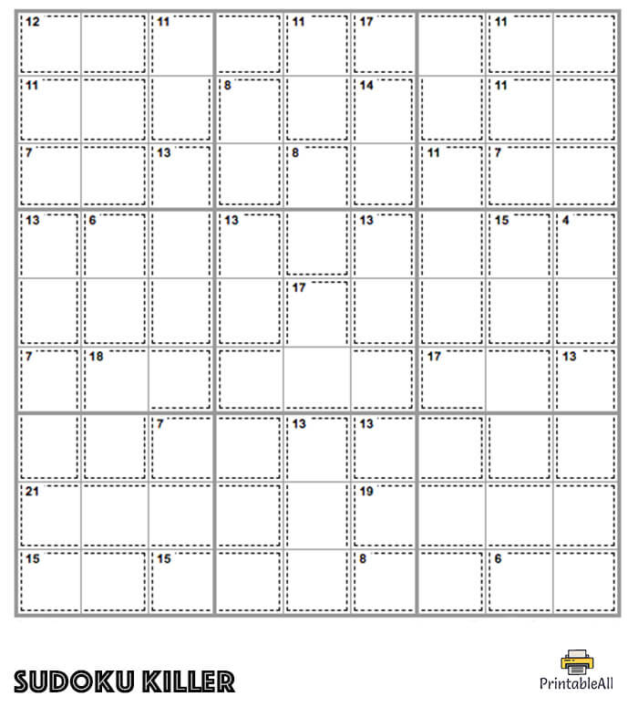 Printable Medium Sudoku Killer - Sheet 6