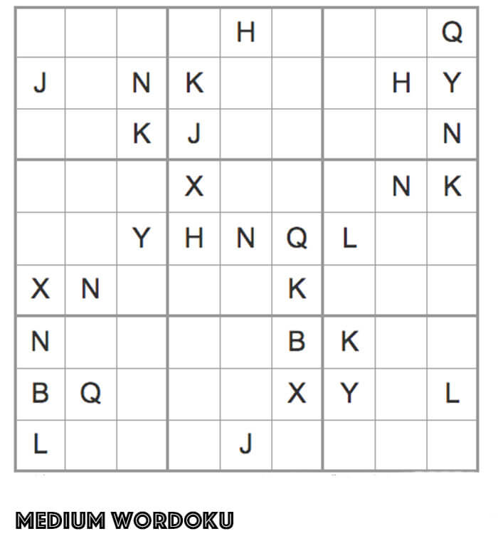 Printable Medium Wordoku – Sheet 8