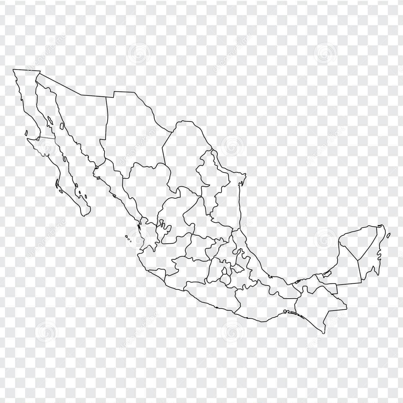 Printable Mexico Map Blank 1