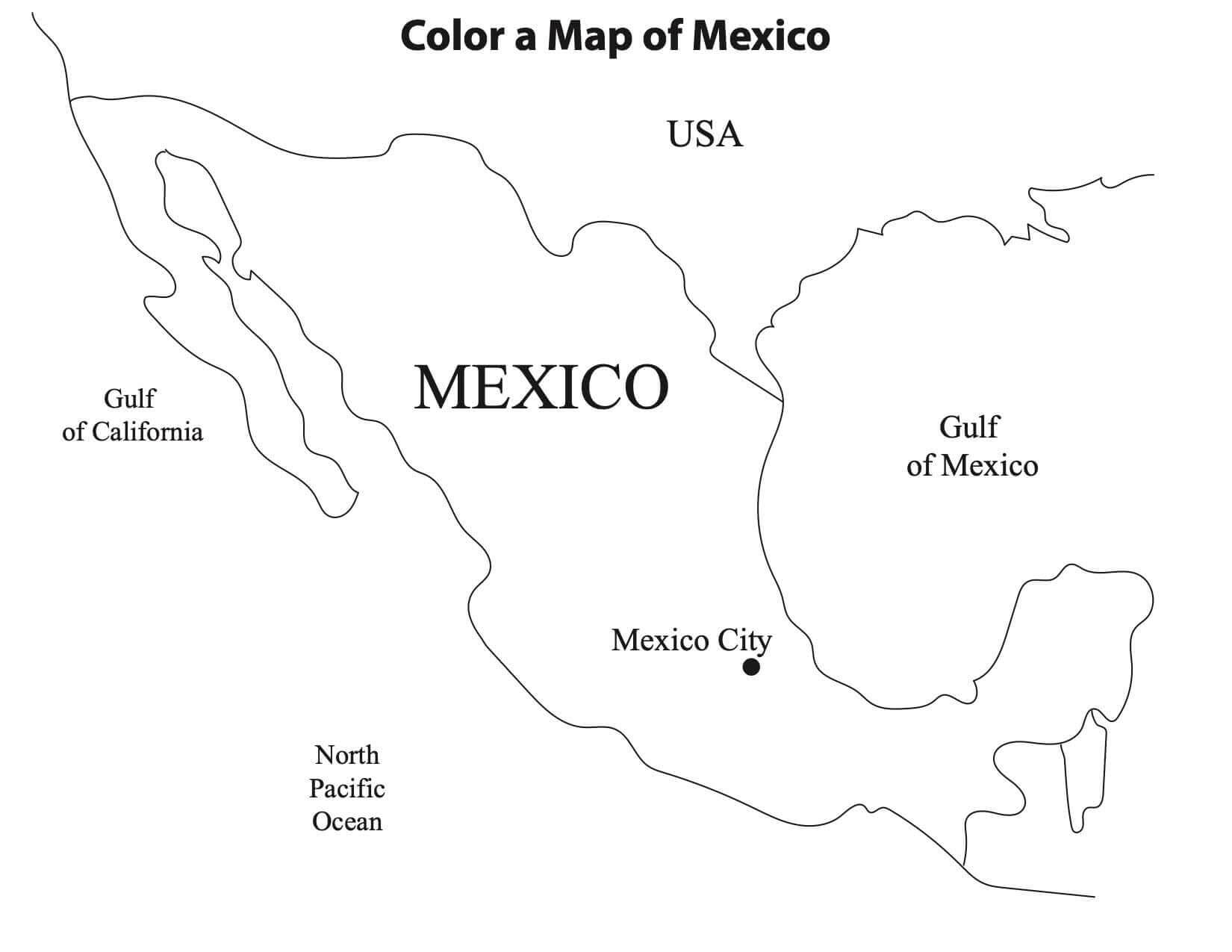 Printable Mexico Map Coloring
