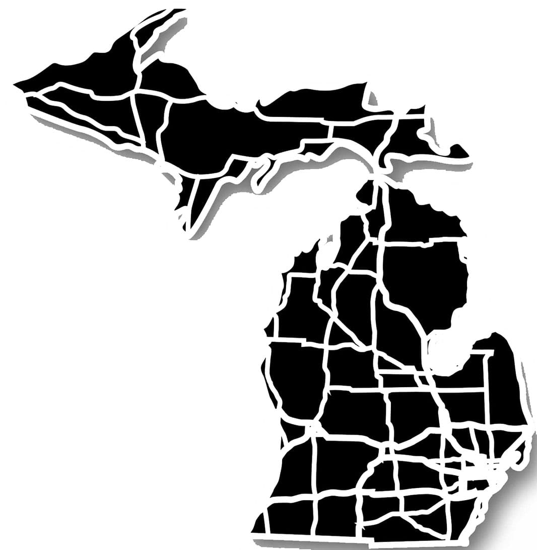 Printable Michigan Map By County