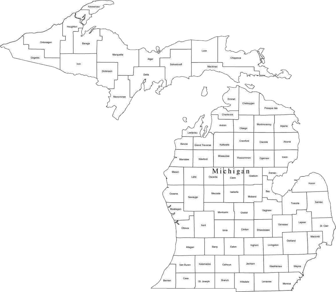 Printable Michigan Map By Region