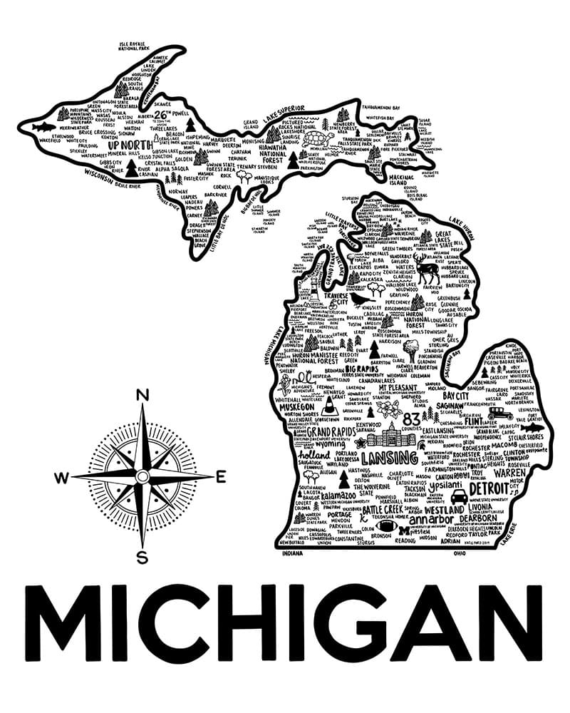 Printable Michigan Map Regions