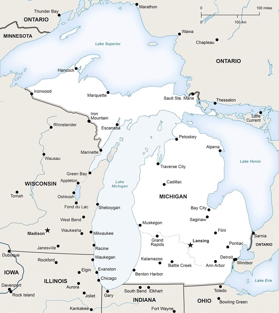 Printable Mmichigan Map With Cities And Counties