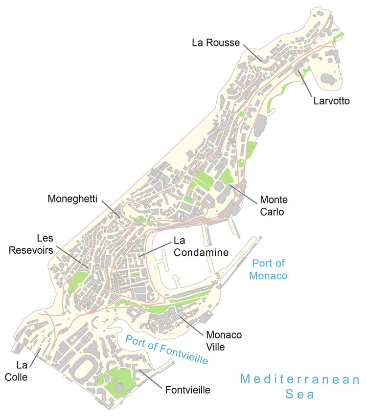 Printable Monaco Country Map