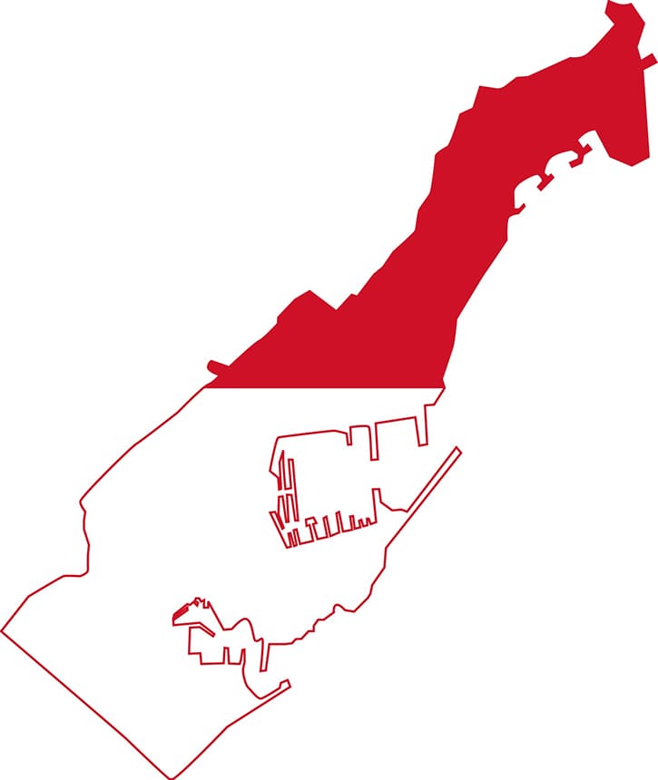Printable Monaco Flag Map
