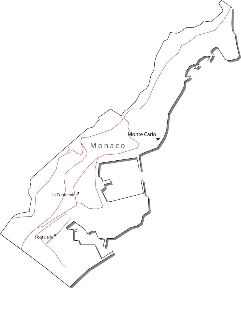 Printable Monaco Political Map