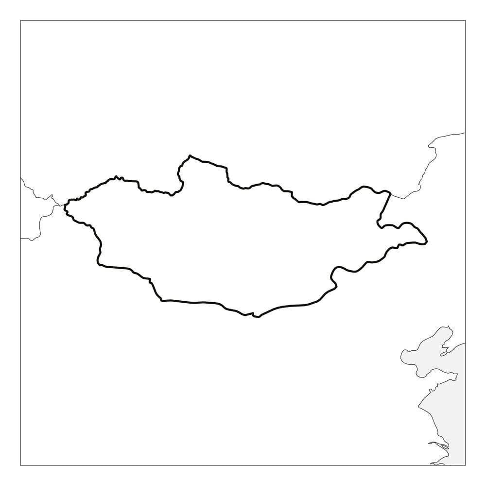 Printable Mongolia Blank Map