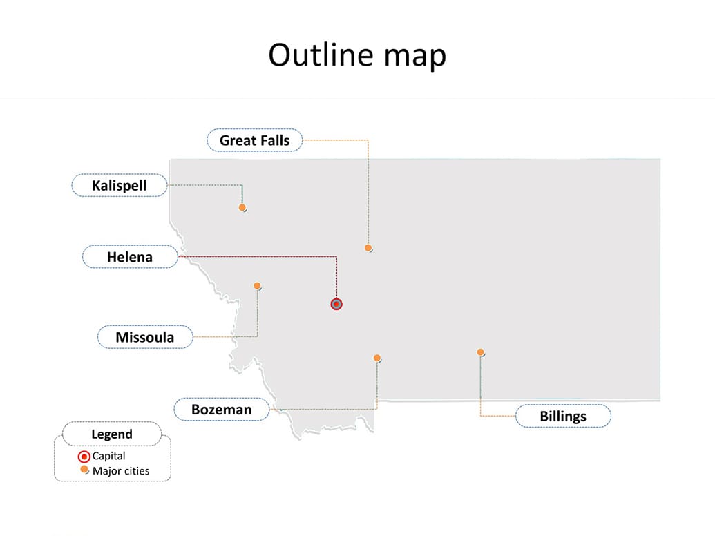 Printable Montana Map Capital