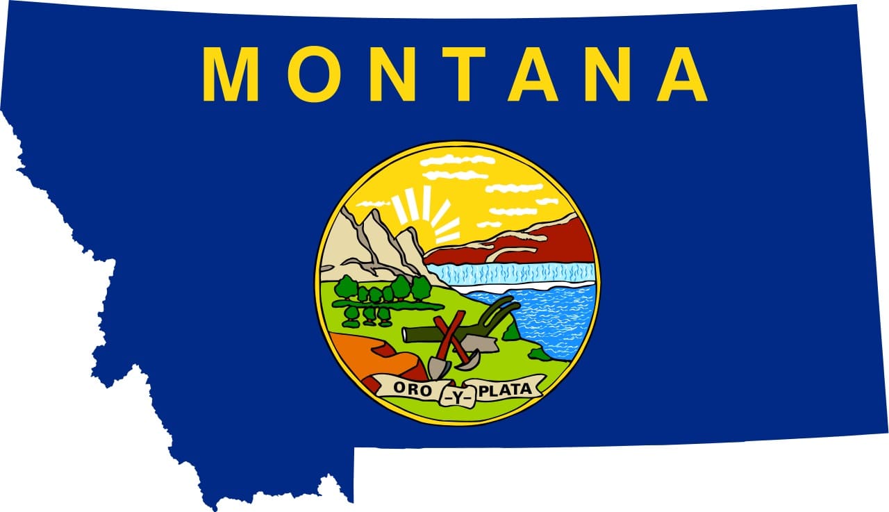 Printable Montana Map Flag